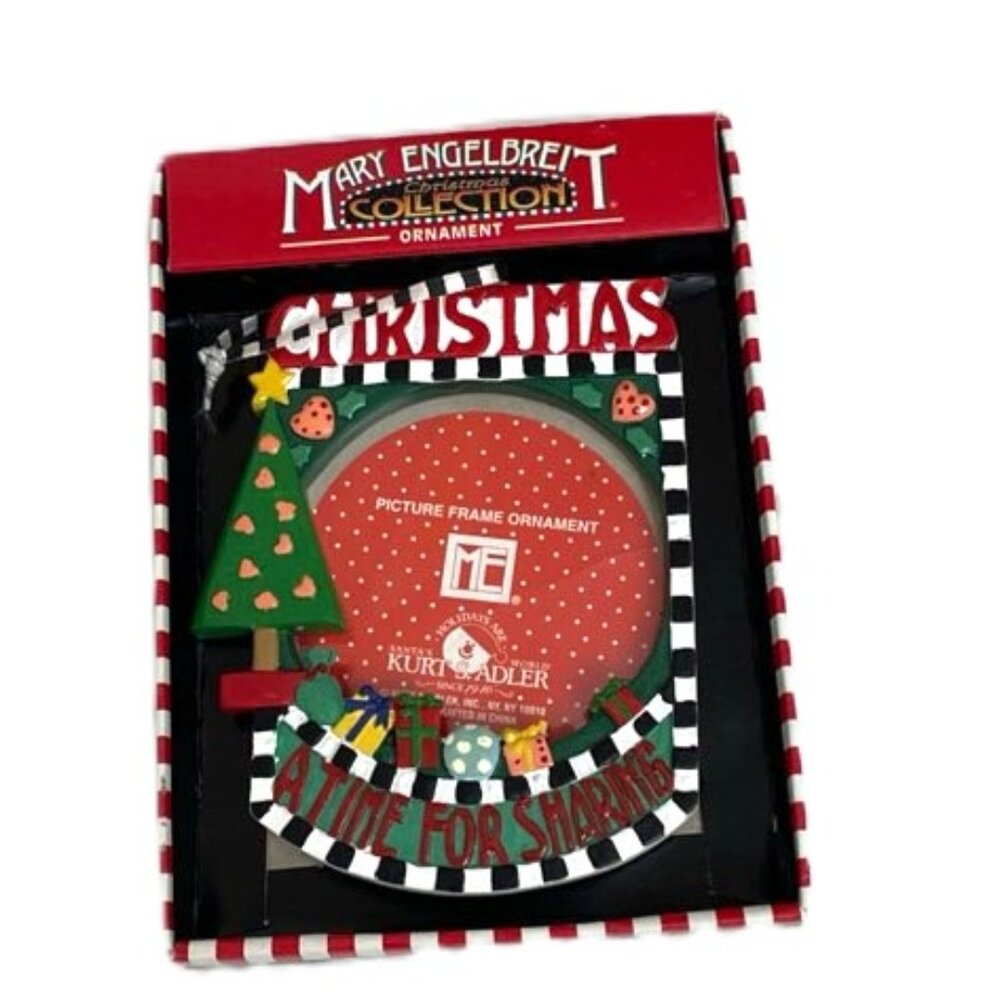 Mary Engelbreit Christmas Ornament Picture‎ Frame A Time for Sharing Kurt Adler